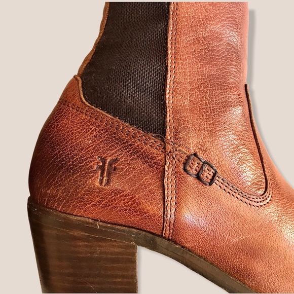 Frye Molly Gore Cognac Tall Skinny Riding Boots - Picture 14 of 16